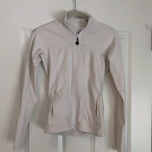White lululemon zip up jacket size 4